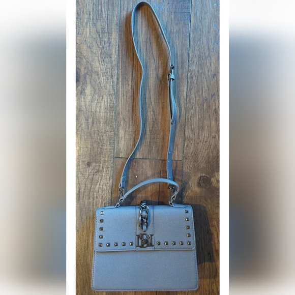 Badgley Mischka Gray Medium Purse w/ Long Strap & Short Handle NWOT Chain Accent - Picture 14 of 16